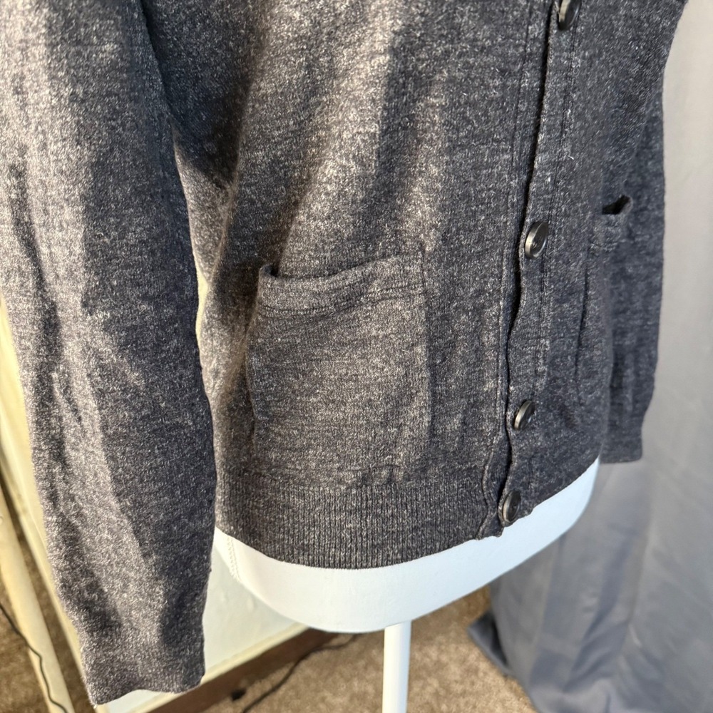 J.Crew Womens Wool Linen Blend Cardigan Sweater Charcoal Gray Style - Picture 5 of 11